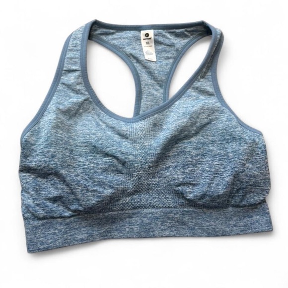 90 Degree By Reflex Other - 90 Degrees by Reflex Blue Heathered Seamless Racerback Sports Bra, Women's Sz XL